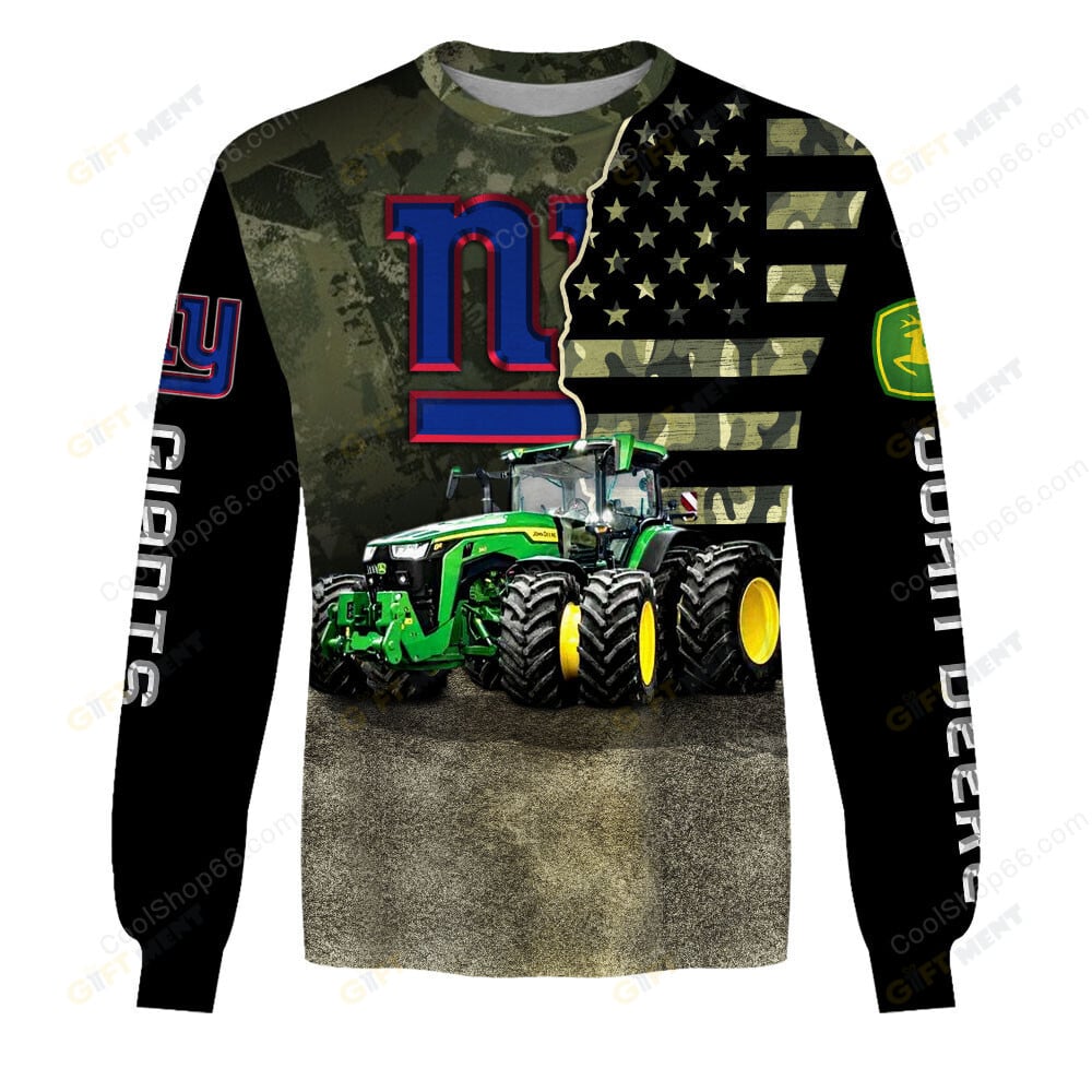 New York Giants x John Deere Hoodie | Funny Green Character Premium Hoodie