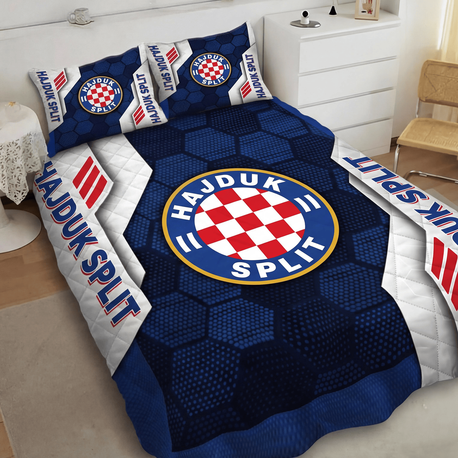 Hajduk Split Inspired Quilt Set