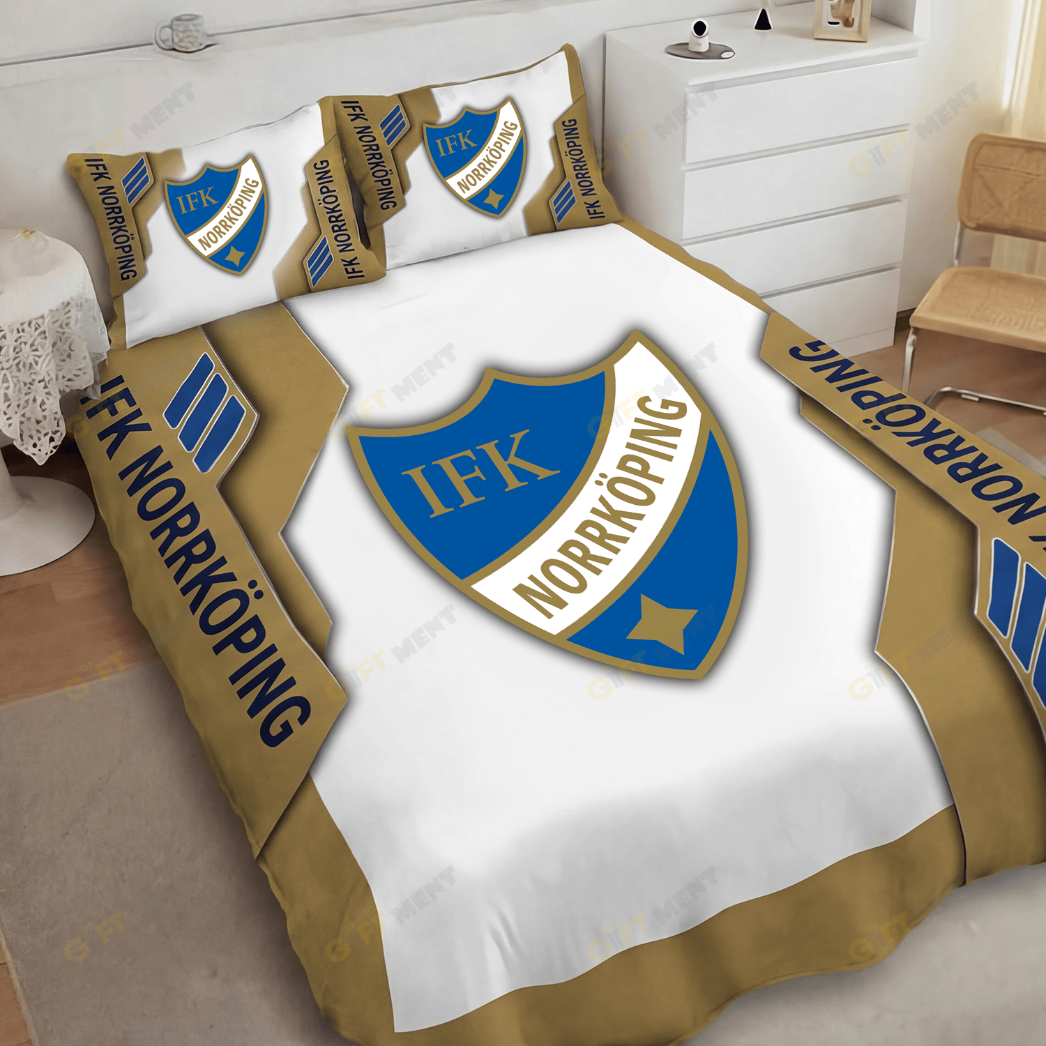IFK NorrkÃ¶ping Inspired Full Bedding Set